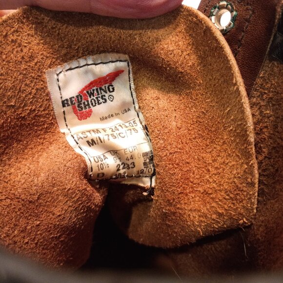 RED WING Vintage Men 10.5D Lace-up Logger 2233 Safety Toe Brown Leather - Picture 11 of 12